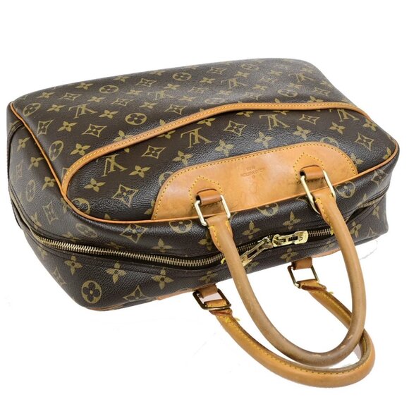 LOUIS VUITTON LV Logo Deauville Hand Bag Monogram Leather Brown - Picture 11 of 14